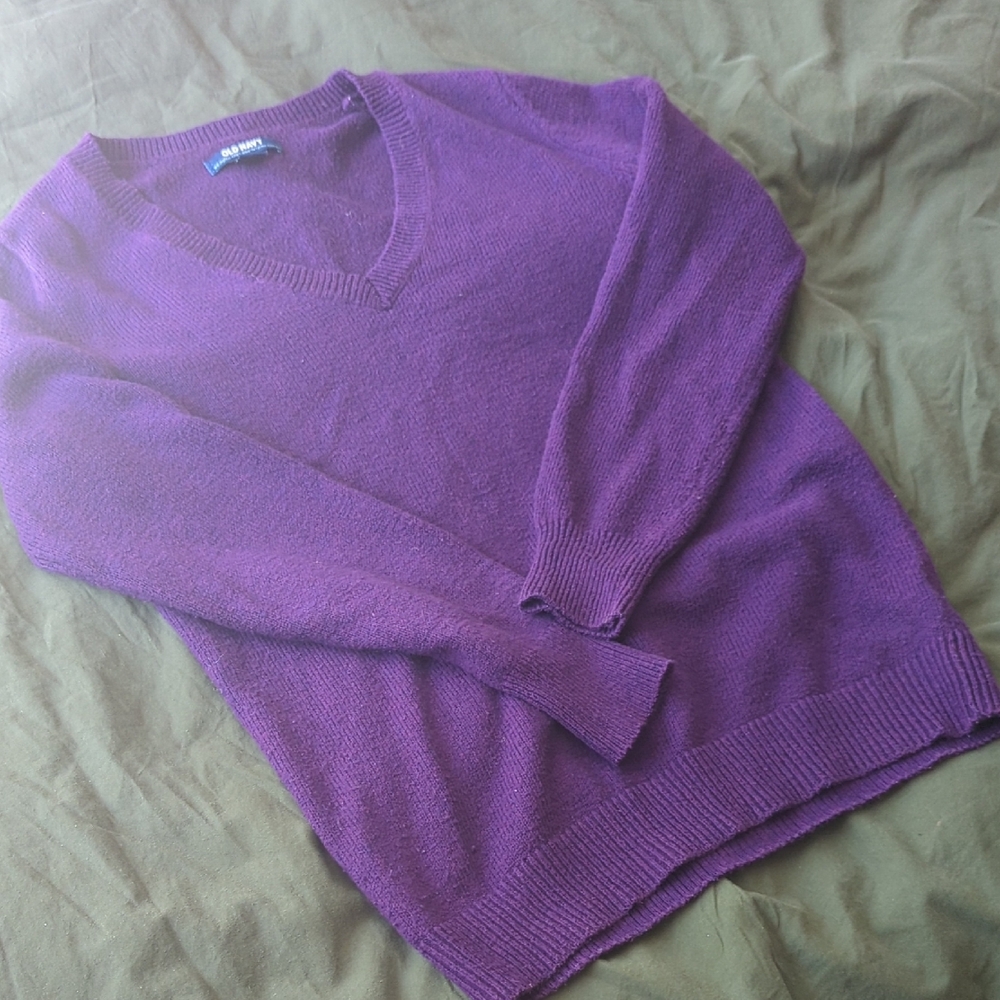 Old Navy Purple V-Neck Sweater